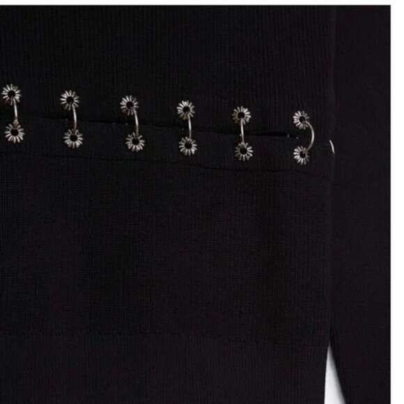 The Kooples Cotton Jumper With Piercings Black Size L - Picture 3 of 10